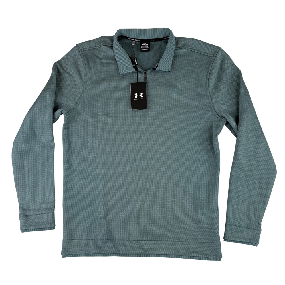 Under Armour Sweater Fleece Mens Medium Blue Storm Golf Quarter Zip 6003722